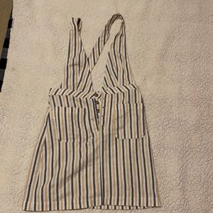 Striped overall dress